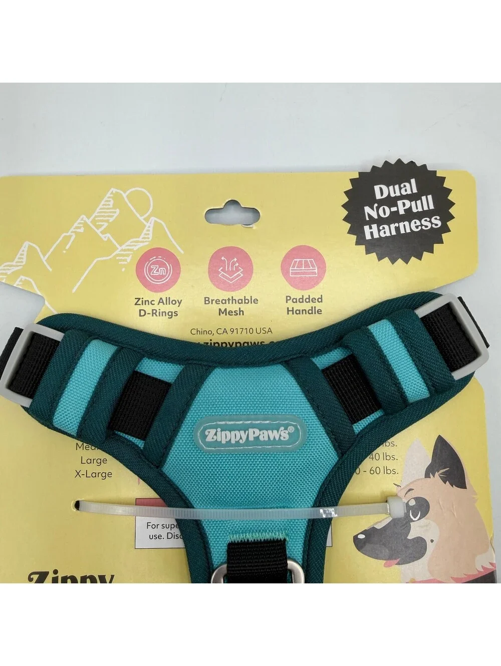 ZippyPaws No Pull Dog Harness Small Teal Black 10 to 20 lbs ZPC-C0012 Zippy Paws